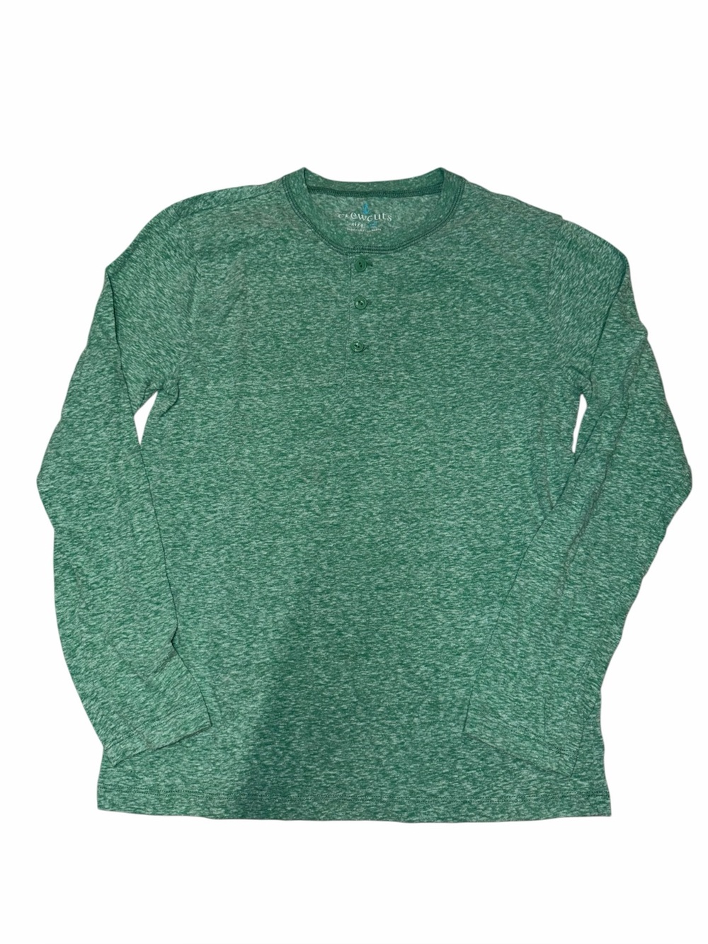 J crew crewcuts boys long sleeve Henley t-shirt Heathered green size 12 💚 NWOT